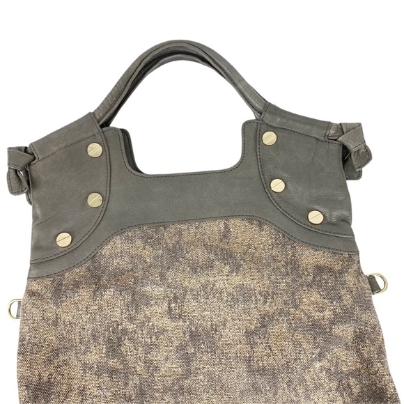 Foley & Corinna Lady Mid City Tote Taupe Tweed Leather Large - Picture 2 of 13